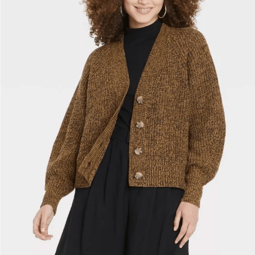 NWOT a new day target Brown Button-Up Women's Sweater